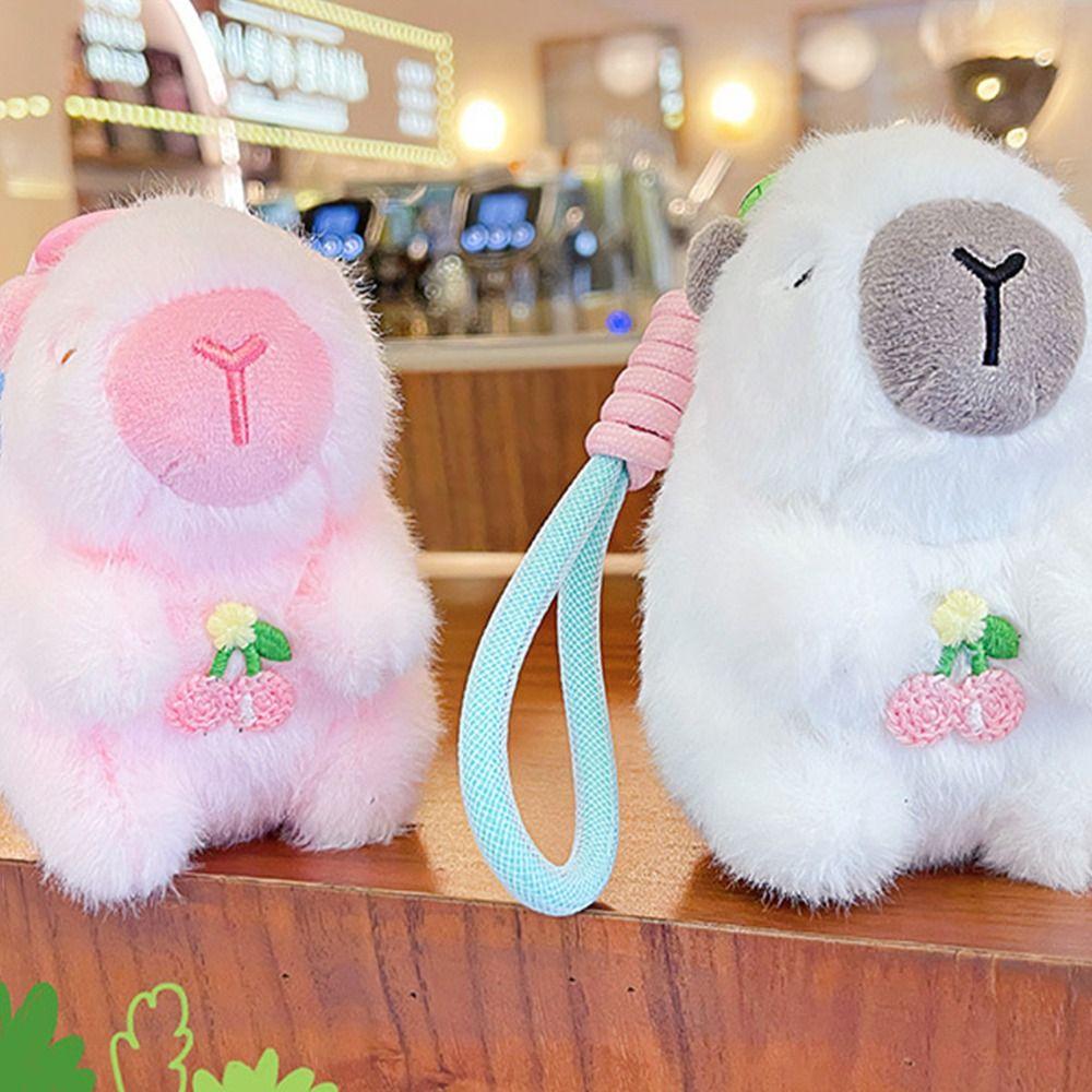 Creative Plush Capybara Keychain Kawaii Cute Capybara Keyring Capybara Doll Pendant Car Key Ring