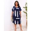 V-neck Printed Loose Dress