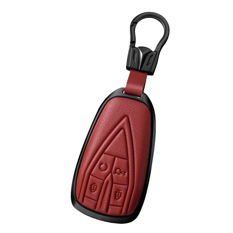 Metal Leather Car Remote Key Case Cover Holder Shell Fob for Changan UNIT Yida CS75plus Auchan X7 Yidong CS35plus Keychain