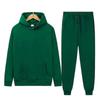 Dark Green#men's Sportswear Solid Colour Fleece Thermal Clothing Autumn And Winter Hoodie @BUGU