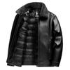 Winter Faux Leather Motorcycle Jackets for Men Warm Quilted Bomber Jacket Vintage Coats Outwear Men's Casual PU Leather Work Outwear Jacket