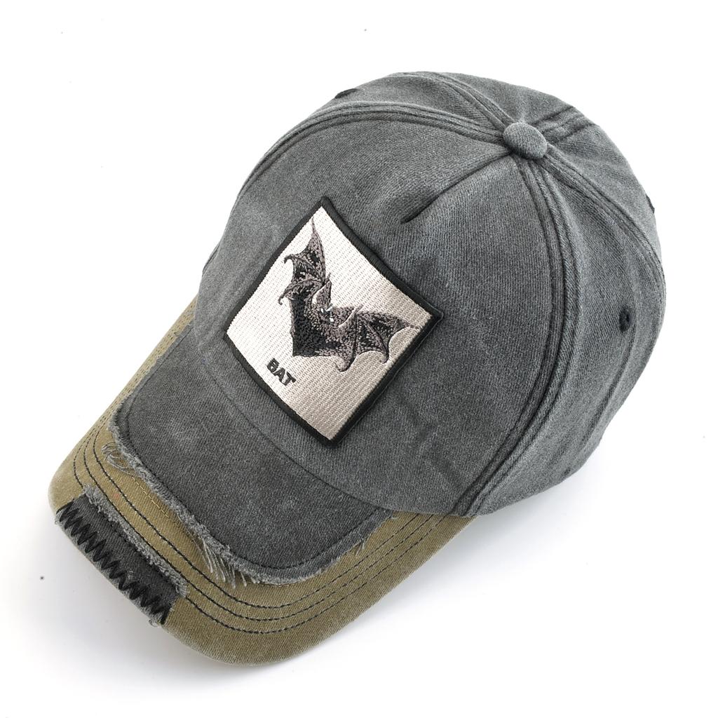 Vintage Denim Baseball Cap With Embroidery Bat Patch Men Snapback Hip Hop Dad Hats Women Four Seasons Adjustable Visor Cap