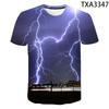 Fashion Summer Thunderbolt T Shirt Men Women Children Lightning Flash 3D Print T-shirt Boy Girl Kids Short Slevee Tops Cool Tee
