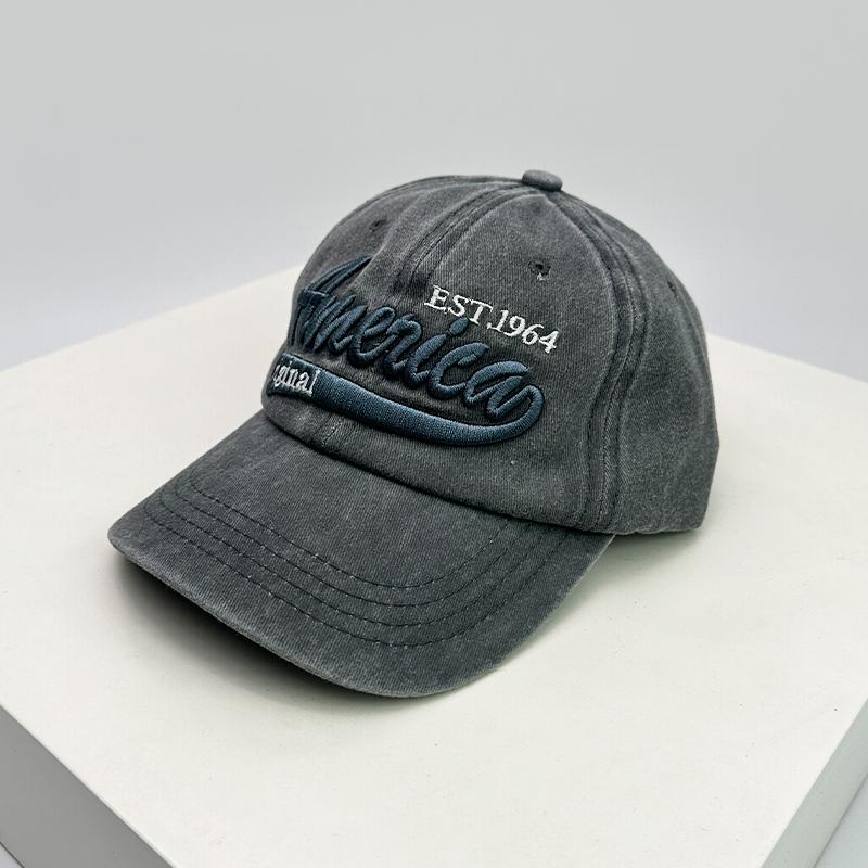 Personal Letter Embroidery Baseball Hats Breathable New Unisex Sunshade American Retro Peaked Caps Distress Versatile Street ins