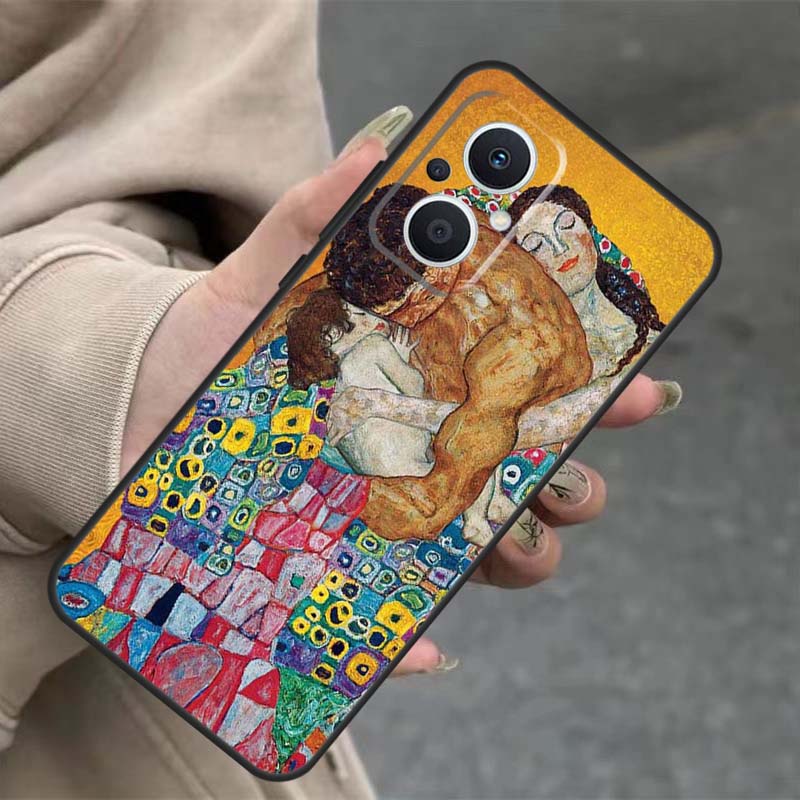 Der Kuss Gustav Klimt Gemälde Hülle Für OPPO Reno 7 8 Lite 10 11 12 13 14 Pro 8T 12F 13F 14F OPPO Find X8 X6 X9 Pro Abdeckung