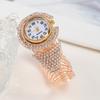 Clock Quartz Zircon Wrist Watch Elegant Open Bangle Watches Personality Crystal Watches  Gifts