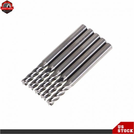 5Pack 5/32" 4 Flute 9/16" Length Of Cut 2" Overall Length Carbide End Mill New