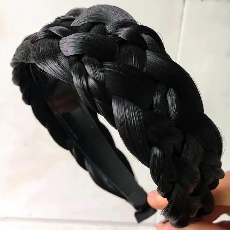 Modische Twist-Perücken-Stirnbänder für Damen Breite Fischgrätenzöpfe Haarbänder Handgefertigter Kopfschmuck Hairstyle Kopfbedeckung Accessoires Geschenk