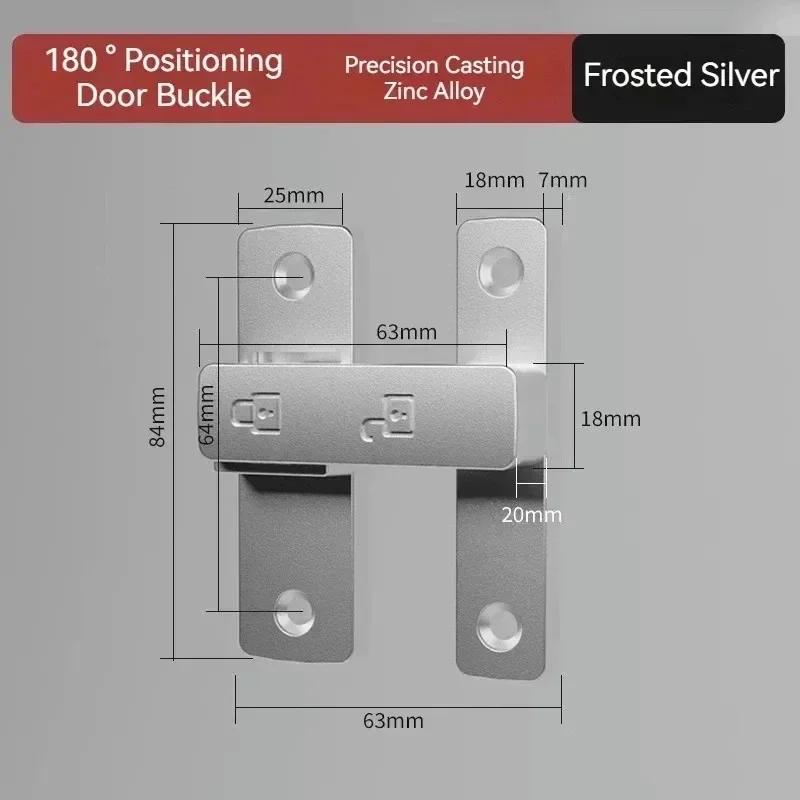 

1 Set Punch-free 90° Door Latch Door Buckle 180° Pet Cage Anti-theft Warehouse Barn Room Bathroom Lock Buckle Sliding Door Lock