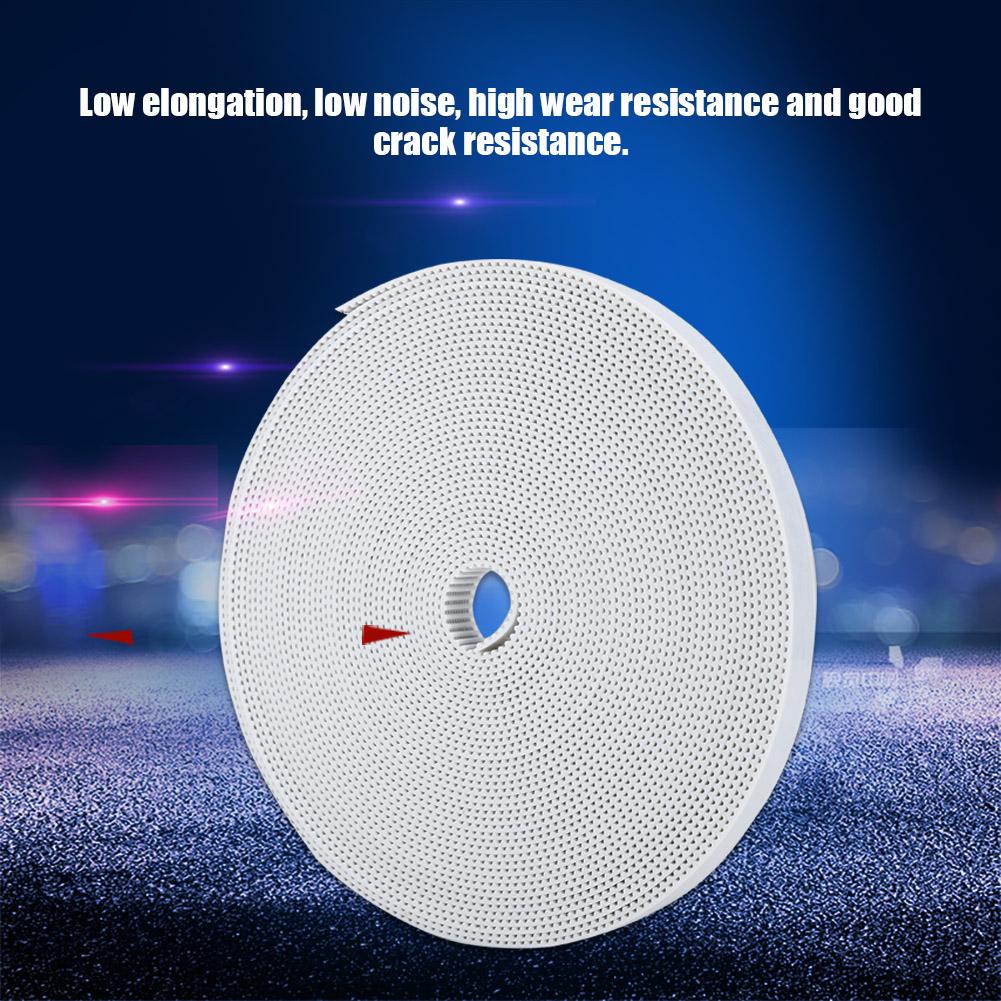 3D Printer Accessories 2GT Timing Belt 10mm Rubber Synchronous Belt (White 10m)