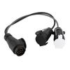 13 Pin To Dual 7 Pin Towbar Electric Adapter Trailer Socket Adapter Cord  Signal Light Connection