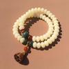 Natural White & Creamy Yellow Jade Bodhi Root Double-Strand Bracelet - Women's Gift Edition