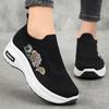2025 New Platform Casual Shoes Women's Slip On Non Slip Height Increase Vulcanized Shoes Women's Fly Weave Breathable Shoes