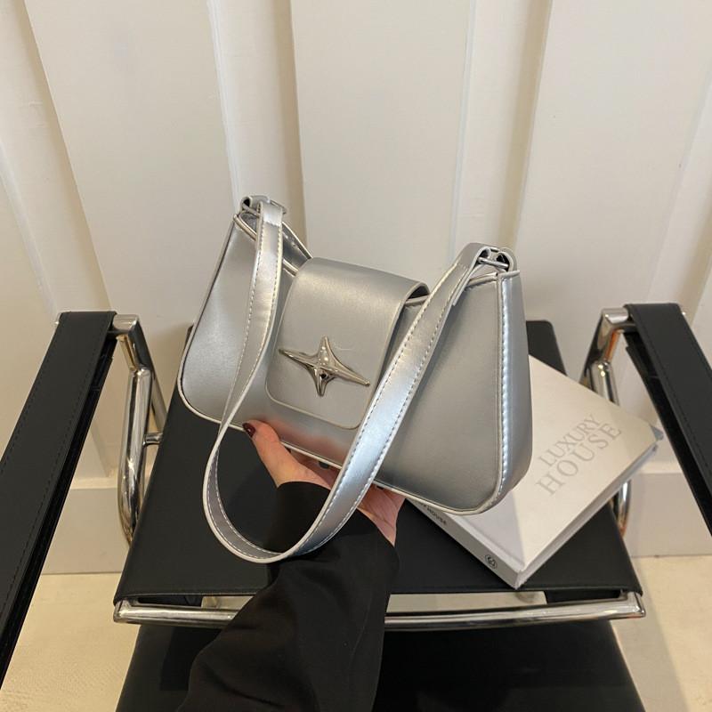 Fashionable Pu Leather Underarm Bag For Women Stylish Mid-size Shoulder Bag