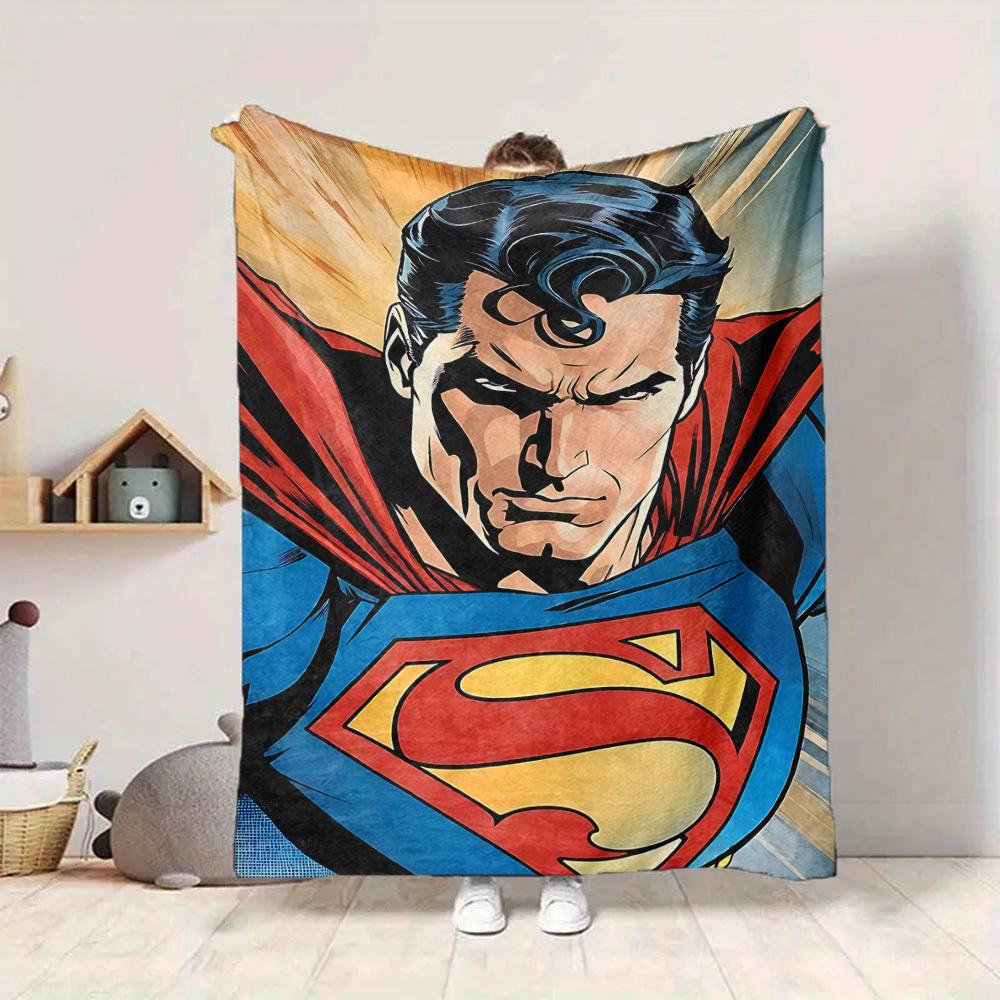 1ks Flanelová deka Superman Měkká, hřejivá a útulná na pohovku, postel, do kanceláře a na cesty Všestranný dárek pro každé roční období, Vánoční dárek