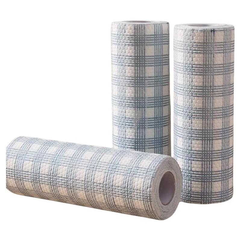 Karierte Verdickte Küchenlappen zur Doppelnutzung - Waschbare, Einweg-, Nass- & Trocken-, Öl- & Fleckenentfernende Reinigungstücher