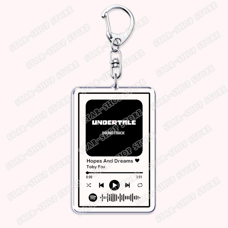 Game Deltarune Songs Keychains for Women Accessories Bag Original Game Soundtrack Music Keying Jewelry Fans Friend Gamer Gifts