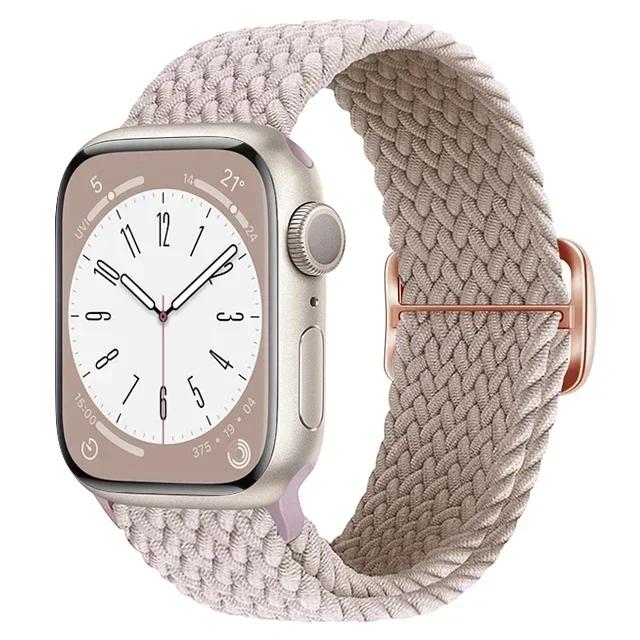 Nylon Strap for Apple Watch Ultra 2 Band 49mm 40mm 44mm 41mm 38 45mm Elastic Braided Loop Bracelet IWatch Series 9 8 7 6 SE 5 4