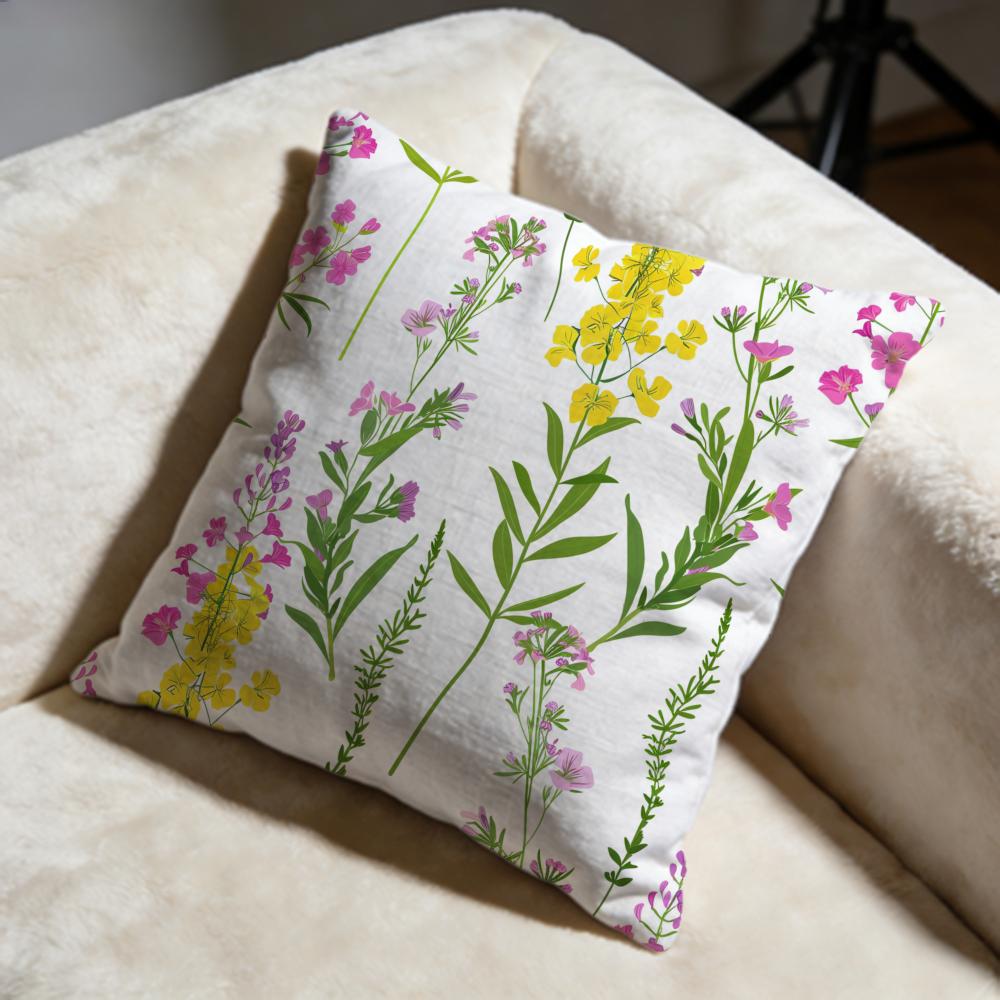 Spring Wildflowers Cushion Cover Soft Decorative Pillow Case Suitable for Bedroom Sofa Car Travel Use