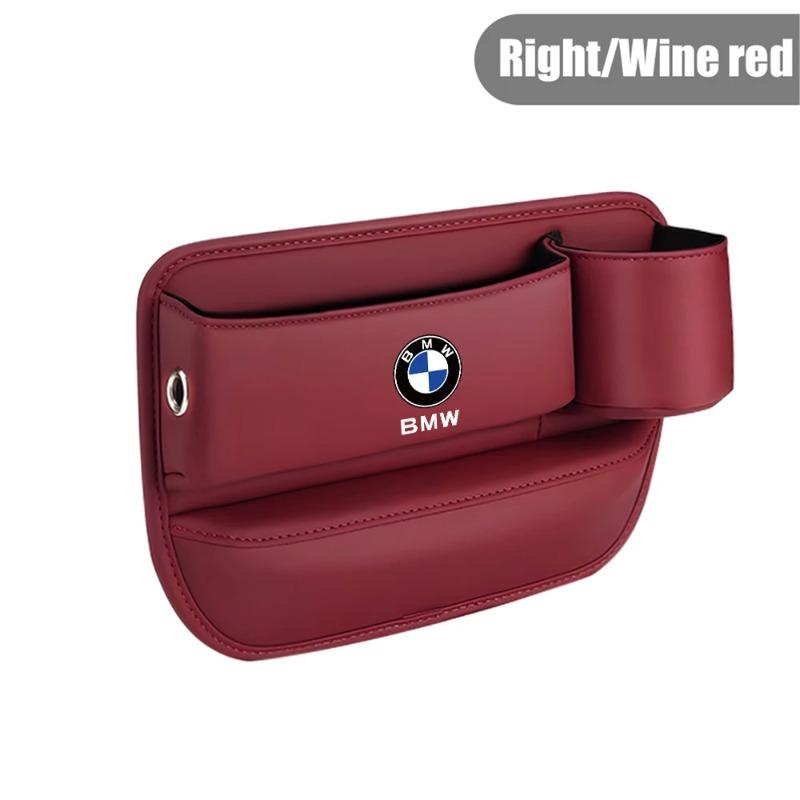 PU Leather Auto Console Side Seat Plug Filler Organizer Box Car Seat Gap Bag Multifunction Seat Organizer For BMW Performance M