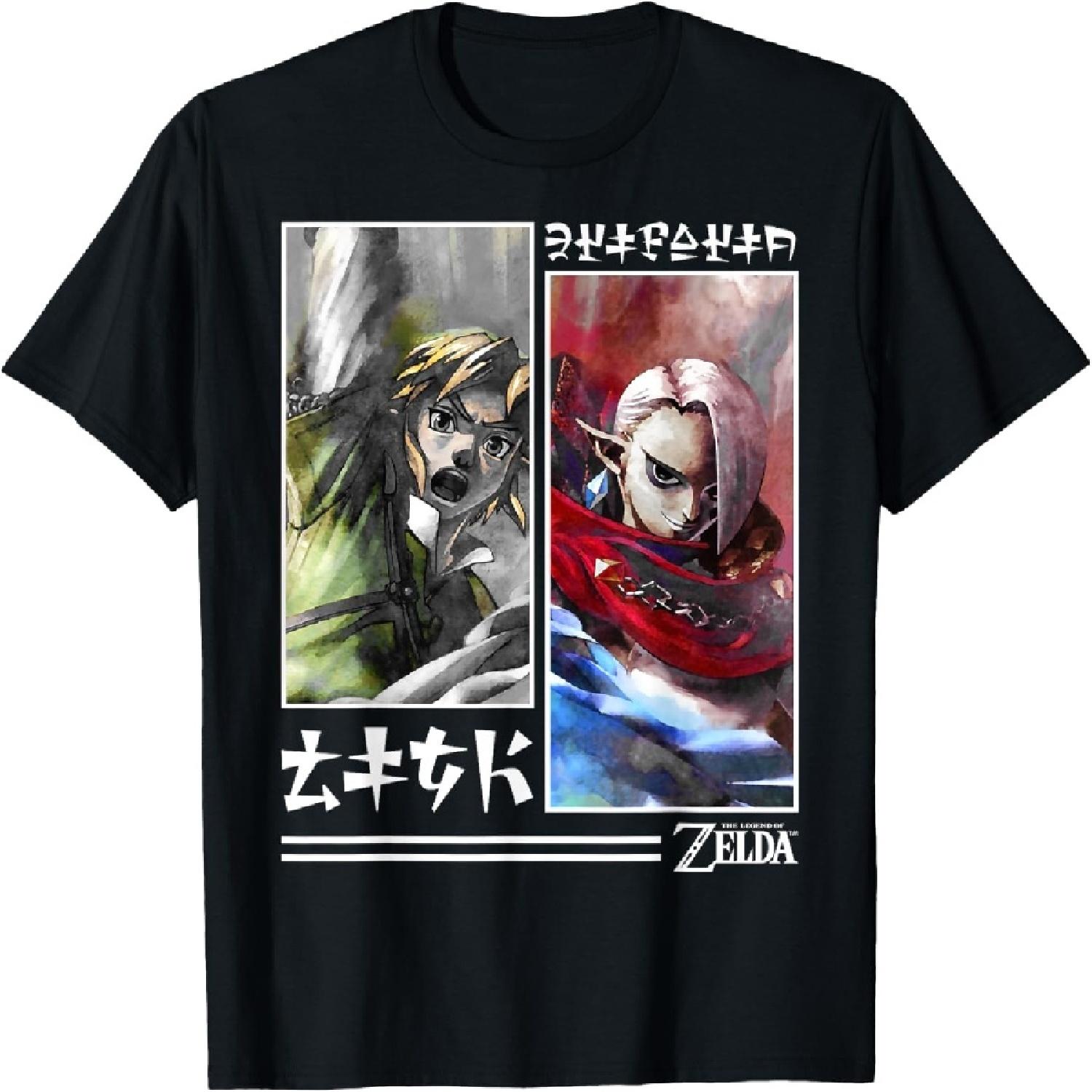 

Nintendo Zelda Link and Ghirahim Water Color Panel T-Shirt T-Shirt XXXXXL різнокольоровий