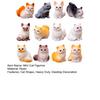 12Pcs Miniature Cat Figurine Mini Simulation Kitten Statue Resin Animal Ornament Microlandscape Dollhouse Car Dashboard Decoration