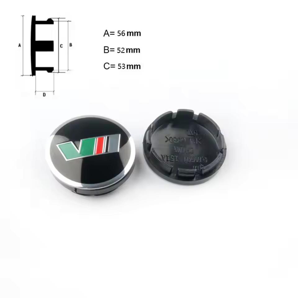 4pcs 56mm 60mm Car Wheel Center Caps VRS Sticker V Badge For A5 A7 VRS MK1 MK2 MK3 Car Stickers Accessories