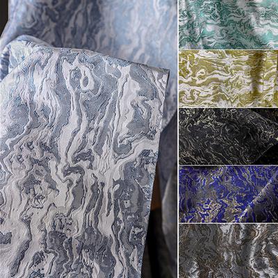 50*145cm Wave Lava Weave Jacquard Fabric Shiny Glossy Heavy Embroidery Texture Designer Fabric For Sewing Coat Jacket Pants