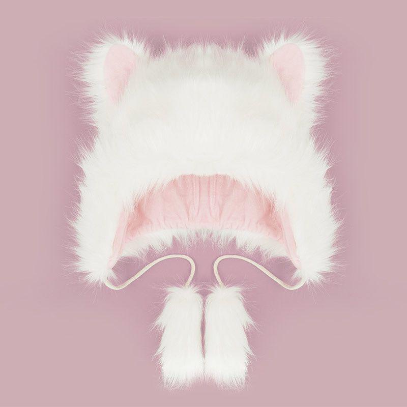 Women's Winter Korean Style Double-Layer Faux Mink Fur Hat with Ear Protection