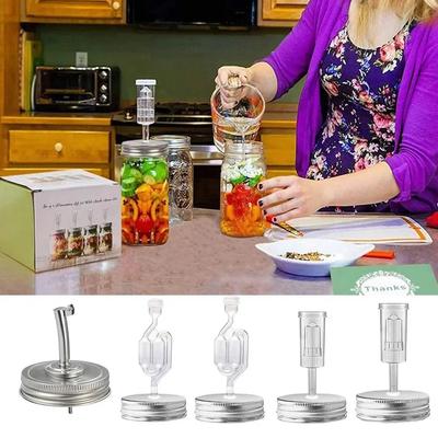Can Lids Jar Oil Spout Lid with Airlock for 70mm 86mm Jar Mason Jar Lid Olive Cocktail Salad Dressing Wide Regular Mouth