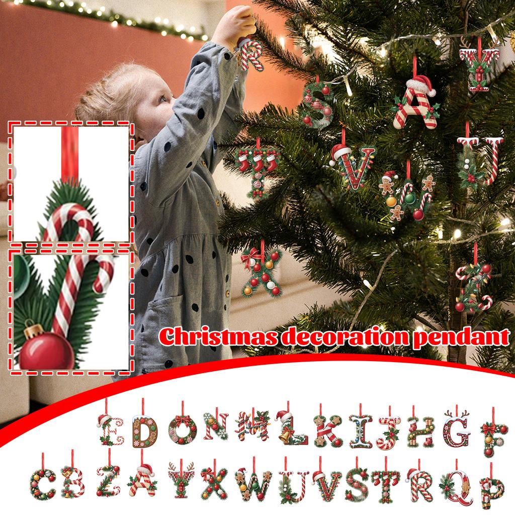 2D Christmas Decoration Pendant Christmas Tree Tag Theme Party Crafts Ornament
