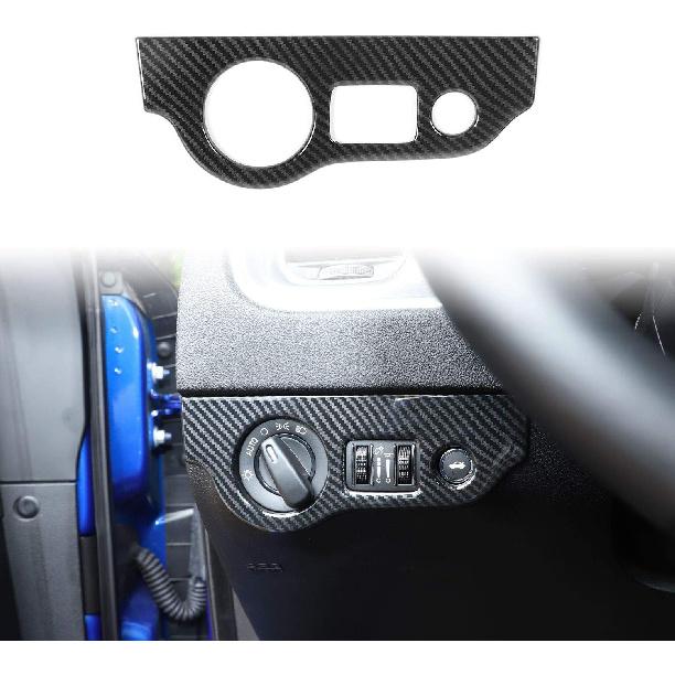 Voodonala for Challenger Charger Real Carbon Fiber Headlight Switches Control Button Knob Trim Decor for 2015-2026+ Dodge Challenger, for 2010-2024+ чёрный