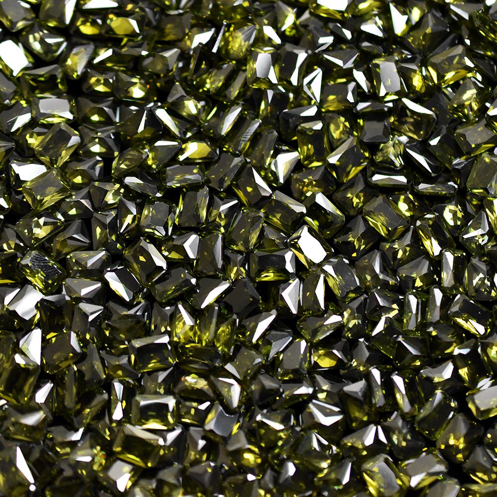 Lot Natural Green Sapphire 10.8ct Emerald Cut 7x5mm Certified Loose Gemstones