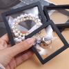 3D Floating Square Jewelry Storage Box Reusable Transparent PE Film Display Boxes Portable Bracelets Necklace Earring Decor Box