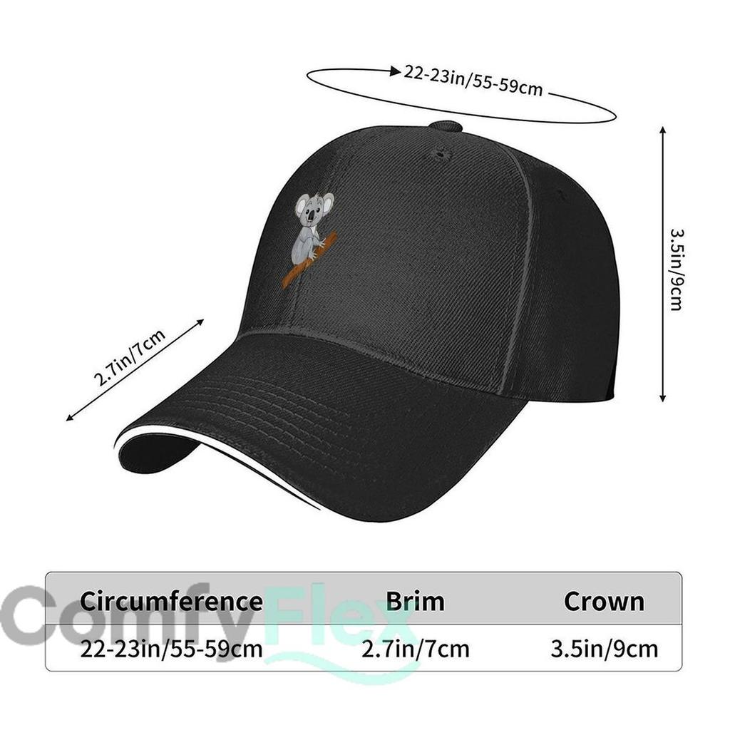 Cuddly Koala On Tree Branch Pattern Sandwich Baseball Cap For WoUnisexs Unisex FeUnisex Beach Dad Hat