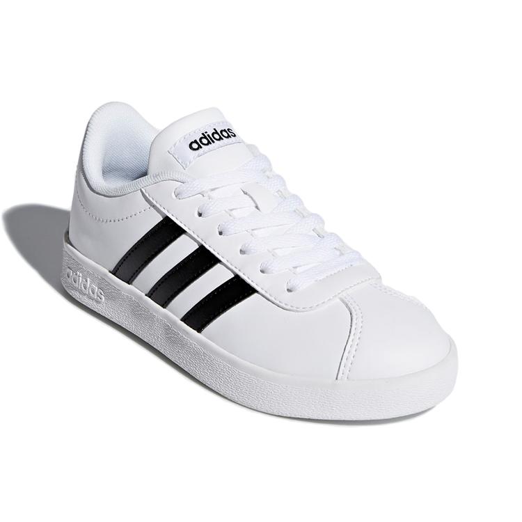 adidas VL Court 2.0 J 'Cloud White' (Unisex) Cloud White / Core Black / Cloud White Kids' Skateboarding Shoes DB1831