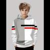Boys Hoodie Stripe Printed Pullover Long Sleeve Thin Hooded Sweatshirt for Autumn Casual Versatile Classic Color Matching Design