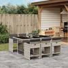 VidaXL Garden Dining Set and Cushions 7 Pcs Light Grey Rattan 3277858