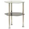 VidaXL Table 2 niveaux Transparent et noir 38x38x50 cm Verre trempé 322791