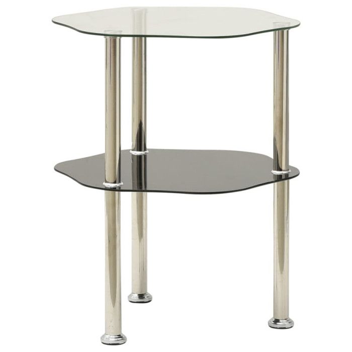 VidaXL Table 2 niveaux Transparent et noir 38x38x50 cm Verre trempé 322791