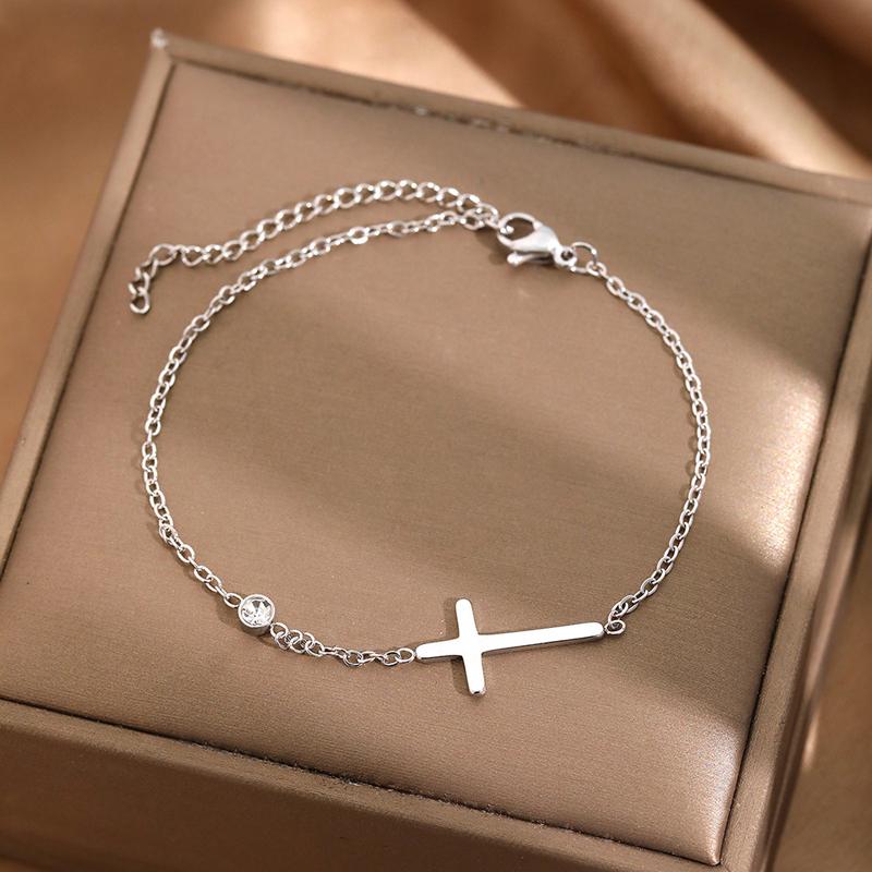 Stainless Steel Feather Pendant Bracelet for Women Men Punk Hip Hop Metal Ball Widen Chain Adjustable Hand Chain Fashion Zircon