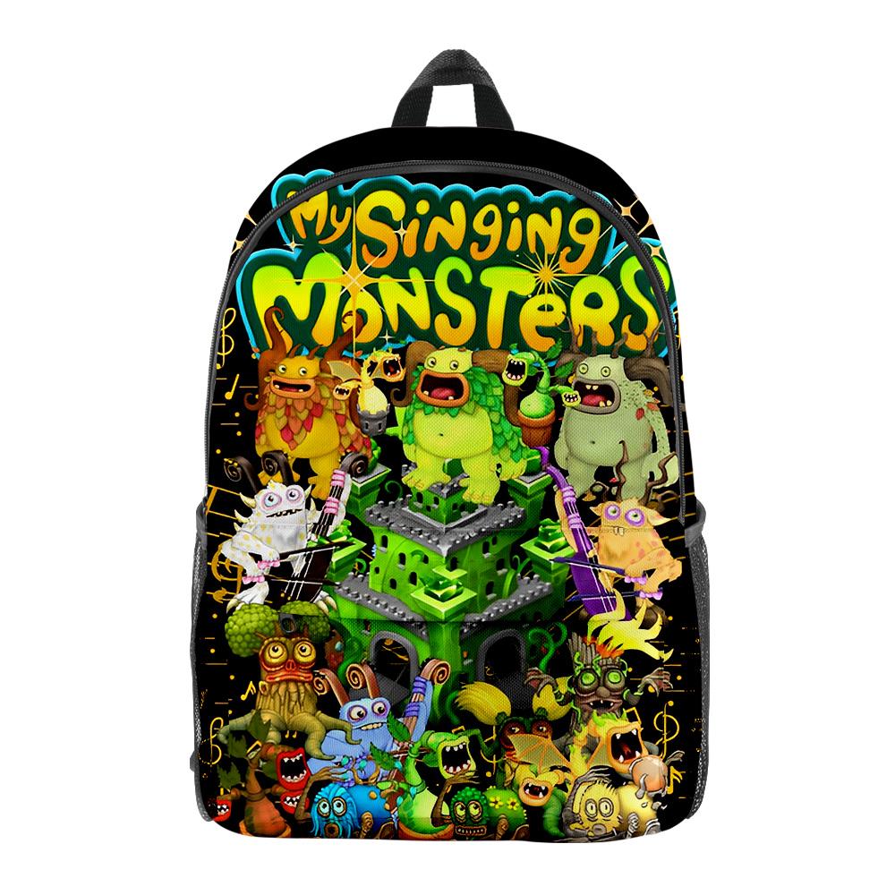 Luxusní Novinka Cool my singing monsters Školní taška Batohy na notebooky 3D Tisk Oxford Voděodolné Cestovní batohy pro chlapce/dívky