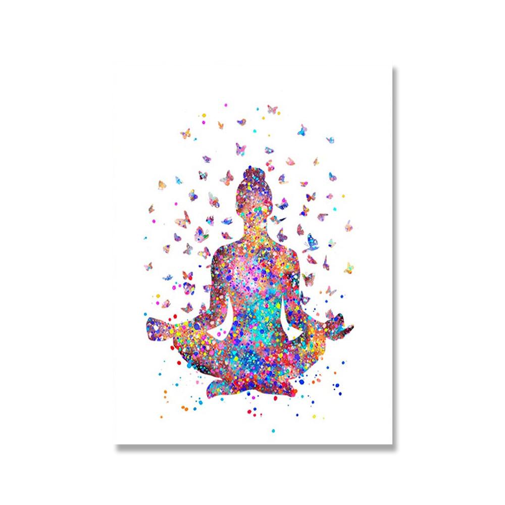Meditasjon Lerret Maleri Abstrakt Buddha Yoga Kunst Motiverende sitat Plakat Buddhisme Print Plakat For Stue Hjem Innredning