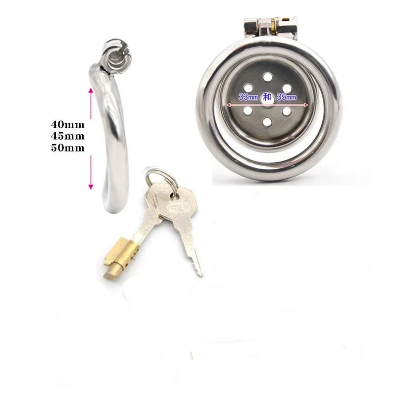 Male Chastity Device Flat Round Hole Metal Chastity Lock,Cock Cage,Urethra Catheter,Penis Ring,Bondage Belt Sex Toys For Men Gay