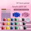 Acrylfarben-Set für Kinder: 12 Farben, 6-teiliges DIY Graffiti Gipsfiguren-Set