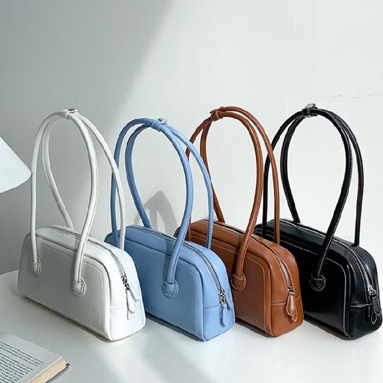 Splashproof Handbag Travel Bags for Women Solid Color Soft Leather Bag
