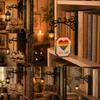 Vintage Bookshelf Lantern Light Wooden Bookshelf Lamp Bookshelf Ghost Light  Library
