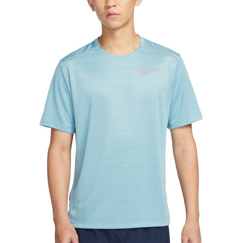 Nike Bedrucktes Logo Gestreift Rundhals Gerader Schnitt Schnelltrocknend Kurzarm T-Shirt Herren Tops Blau AJ7566-494