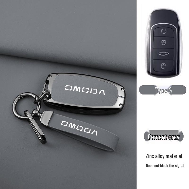 Premium Metal Protective Key Shell with Lanyard for Chery OMODA 5 - Full Coverage Key Case