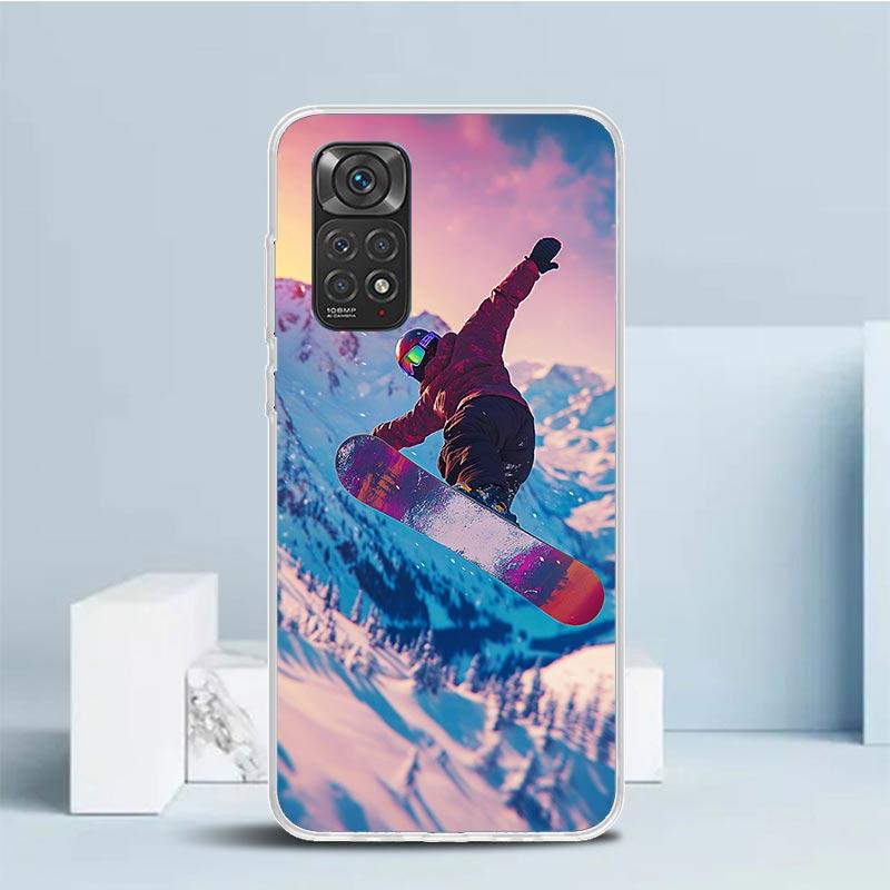 Adventure Snowboarding Extreme Soft Cover for Xiaomi Redmi Note 15 14 13 12 Pro Plus Phone Case 14S 11S 11T 11E 10S 10 4G Patter